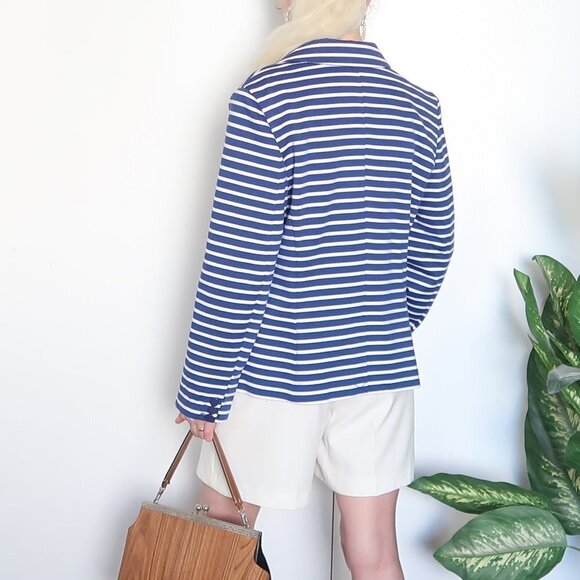 JG Hook Striped Single-breasted Ponte Blazer - Picture 9 of 12